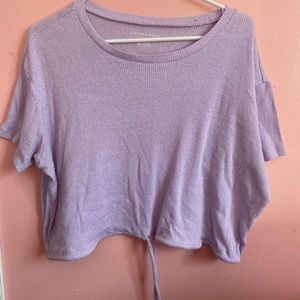Lavender crop top with drawstring